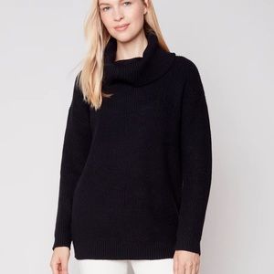 Charter club black cowl neck cashmere sweater